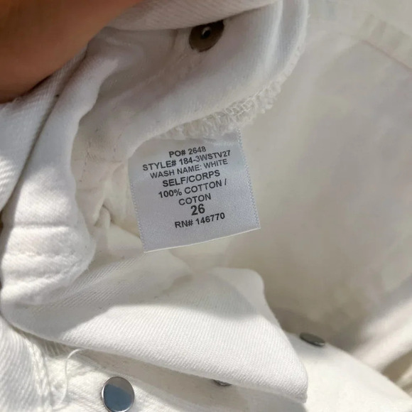 REDONE White Straight Leg High Waist Classic Preppy Designer Denim Jeans 26 - Picture 8 of 10